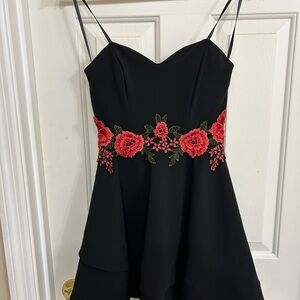 B Darlin Juniors size 3/4 Spaghetti Strap Embroidered Rose at waist